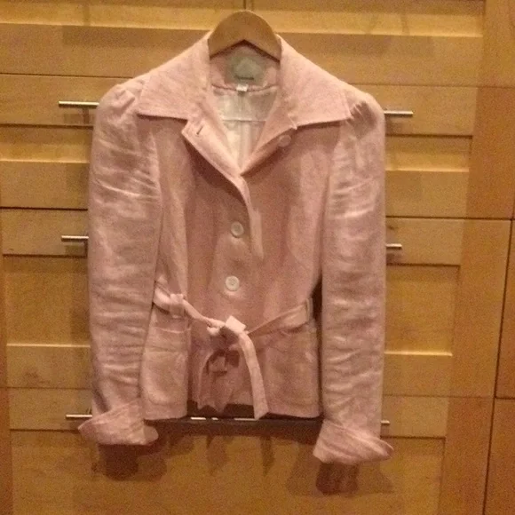 Faconnable Jackets Coats Faconnable Linen Pink Wrapped Belt